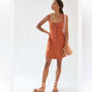Maeve Terracotta Twist Tie Mini Dress